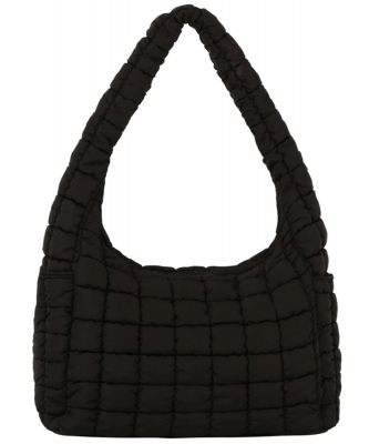 Puffy Quilted Nylon Shoulder bag JYE0506 BLACK